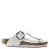 Birkenstock Women's Big Buckle Gizeh Leather In White