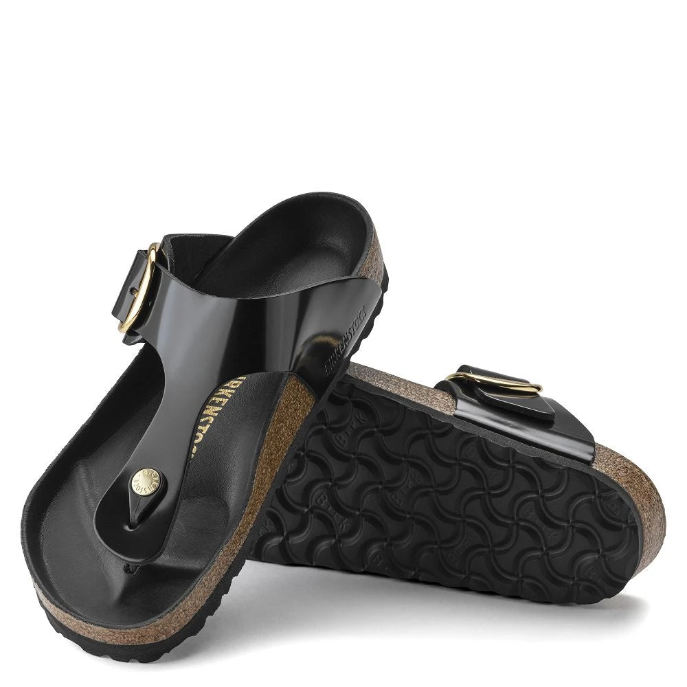 Birkenstock Women's Big Buckle Gizeh Natural Leather Patent In Black 2 Birkenstock Women's Big Buckle Gizeh Natural Leather Patent In Black - Image 2