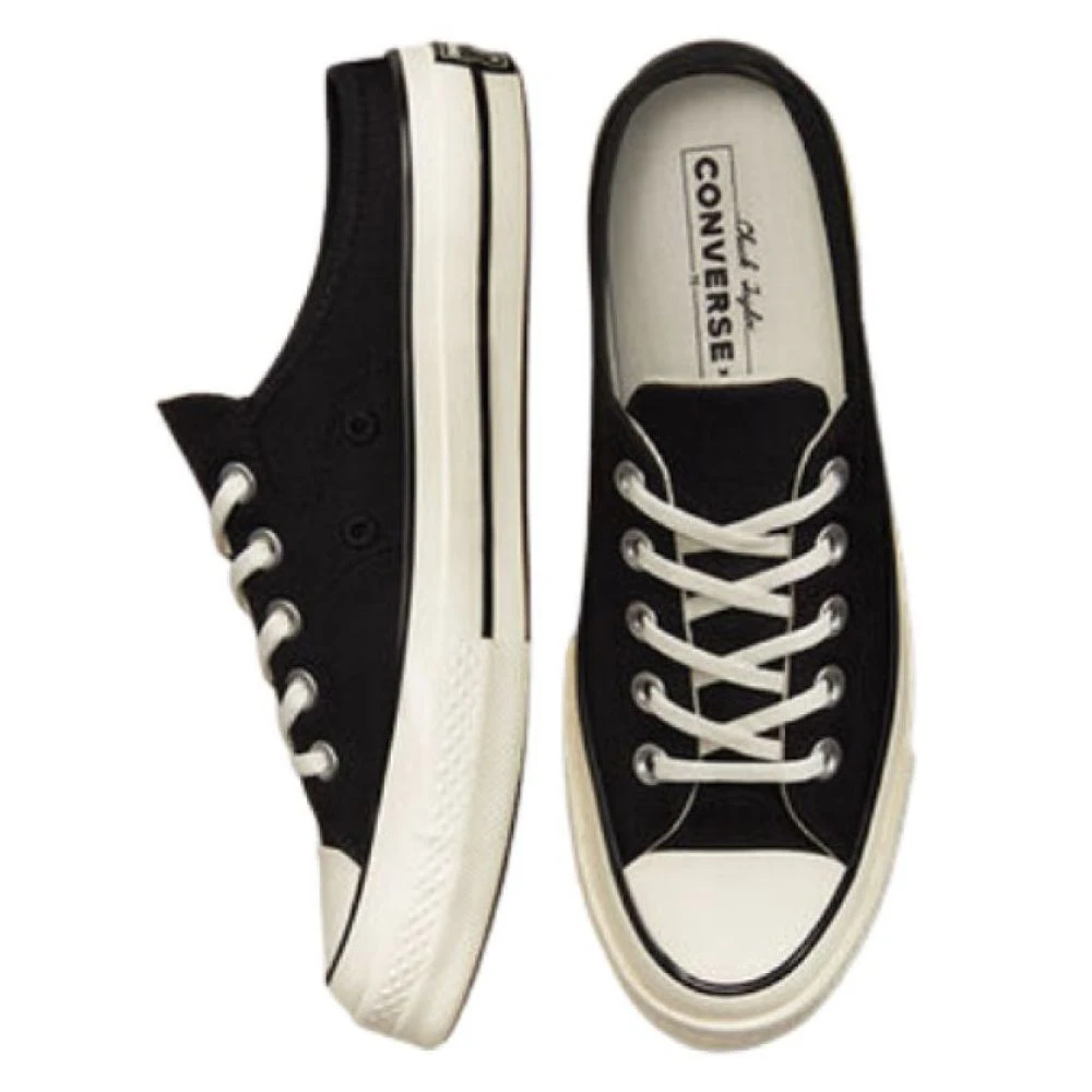 Converse Chuck 70 Mule Recycled Canvas In Black/Black/Egret 3 Converse Chuck 70 Mule Recycled Canvas In Black/Black/Egret - Image 3