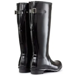 Hunter Women's Original Back Adjustable Gloss Rain Boots In Black -Getoutside Shoes 1 7 179 hunt tall adjustable gloss black 1 1100x