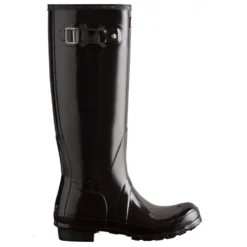 Hunter Women's Original Tall Gloss Rain Boots In Black