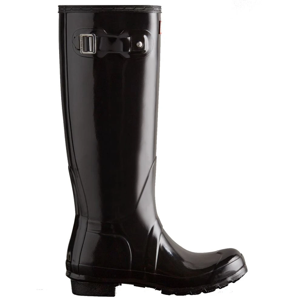 Hunter Women's Original Tall Gloss Rain Boots In Black 1 Hunter Women's Original Tall Gloss Rain Boots In Black