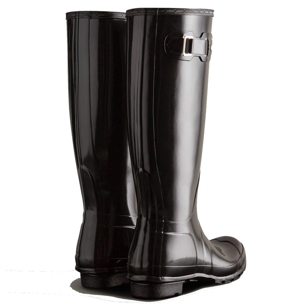 Hunter Women's Original Tall Gloss Rain Boots In Black 3 Hunter Women's Original Tall Gloss Rain Boots In Black - Image 3