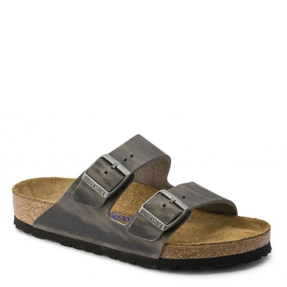 Birkenstock Arizona Softbed Oiled Leather In Iron 2 Birkenstock Arizona Softbed Oiled Leather In Iron - Image 2