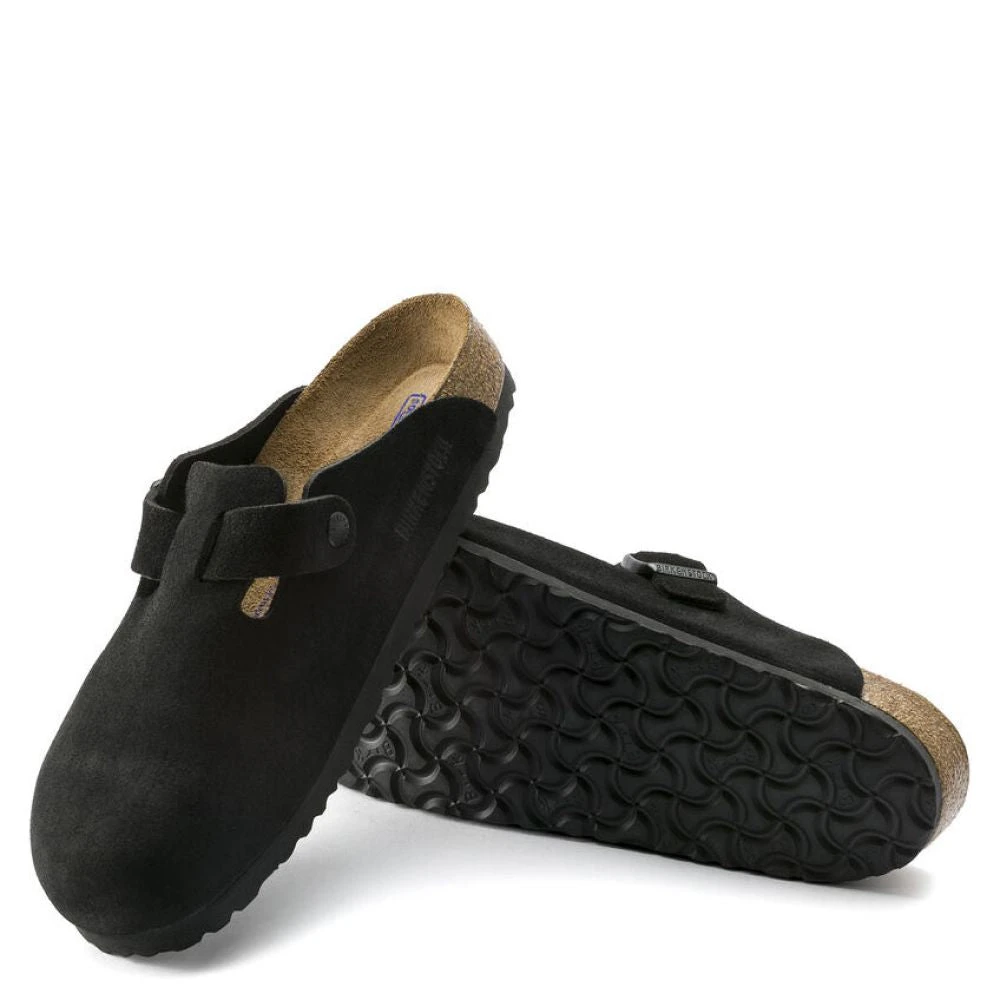Birkenstock Boston Softbed Suede Leather In Black 4 Birkenstock Boston Softbed Suede Leather In Black - Image 4