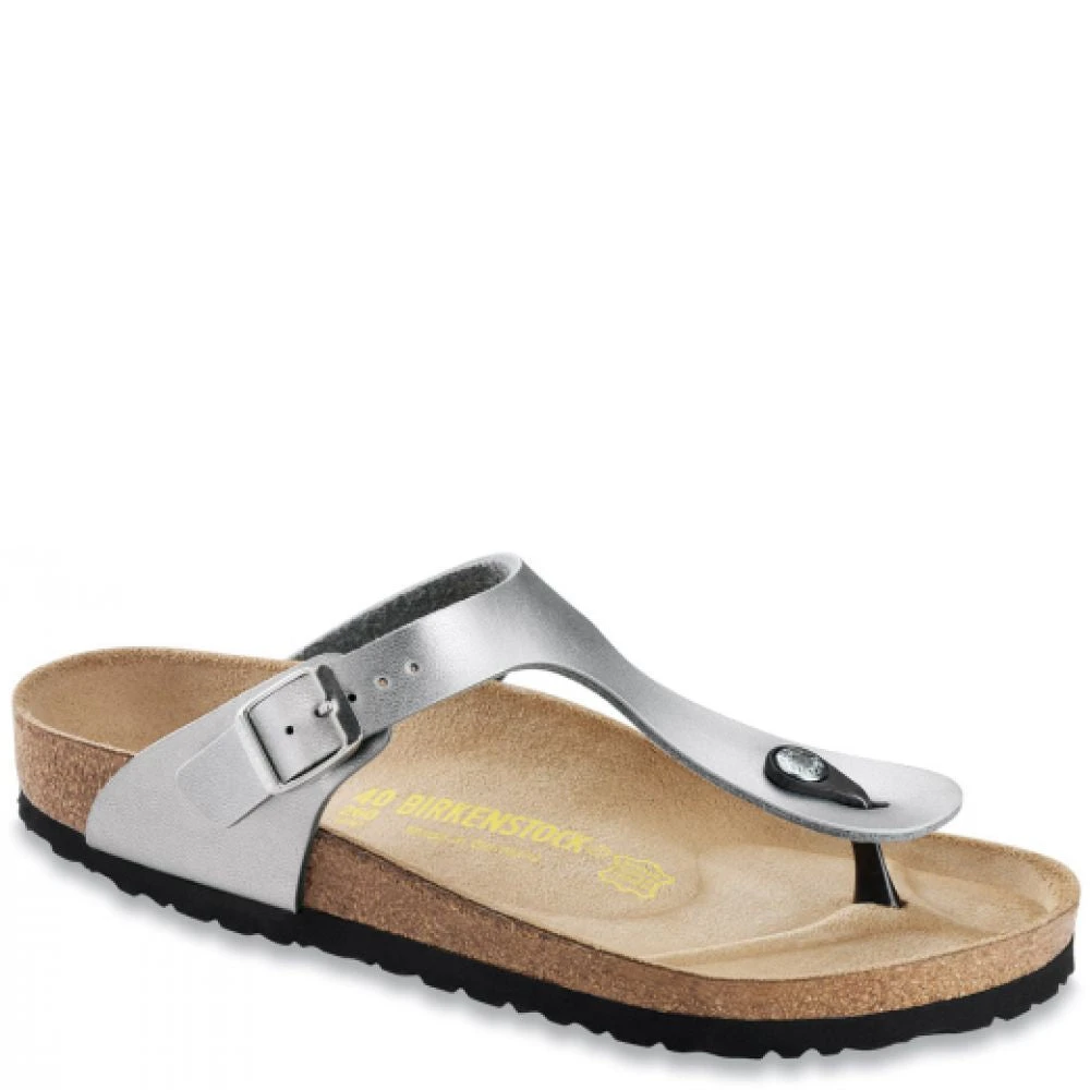 Birkenstock Gizeh Birko-Flor In Silver 2 Birkenstock Gizeh Birko-Flor In Silver - Image 2
