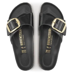 Birkenstock Women's Madrid Big Buckle Oiled Leather In High Shine Black (Narrow Width) -Getoutside Shoes BI 1022650 518 3 1100x