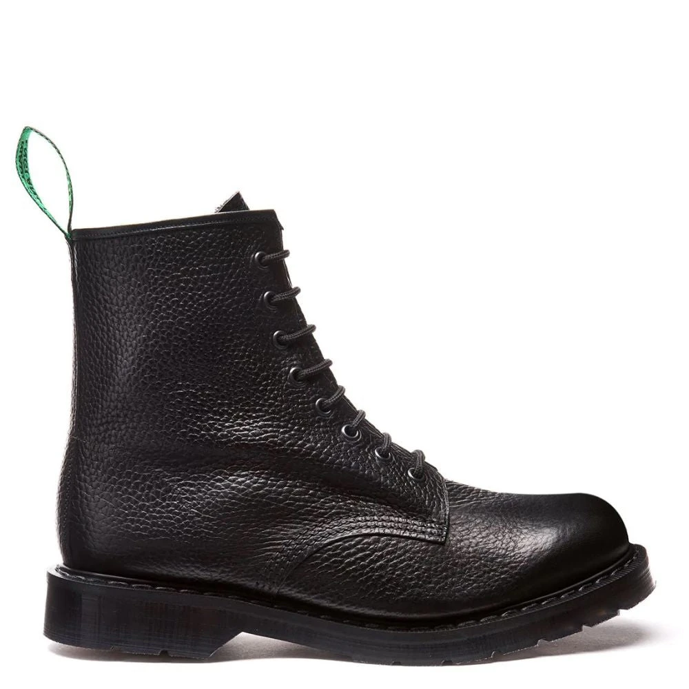 Solovair 8 Eye Derby Boot In Black Grain 1 Solovair 8 Eye Derby Boot In Black Grain