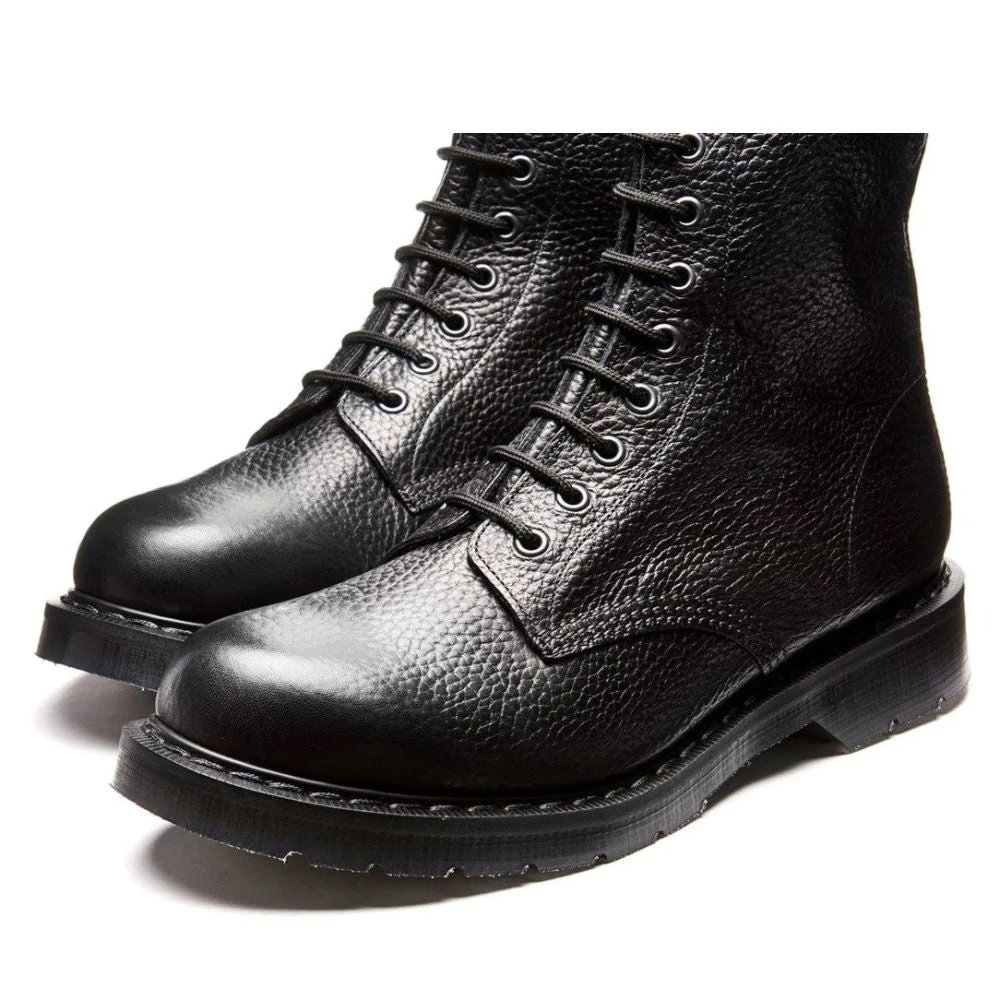 Solovair 8 Eye Derby Boot In Black Grain 3 Solovair 8 Eye Derby Boot In Black Grain - Image 3