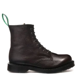 Solovair 8 Eye Derby Boot In Dark Brown Grain