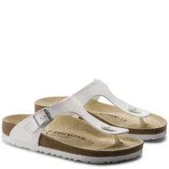 Birkenstock Gizeh Birko-Flor In White -Getoutside Shoes b i birkenstock gizeh birko flor white 43733 3 1100x