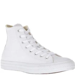 Converse Chuck Taylor All Star Mono Leather High Top In White Monochrome