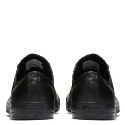 Converse Chuck Taylor All Star Mono Leather Low Top In Black Monochrome -Getoutside Shoes c o converse chuck taylor all star monochrome leather low top black 135253 5 1100x