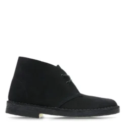 Clarks Women's Desert Boot In Black Suede