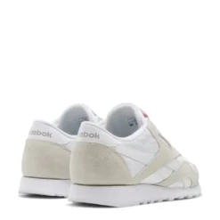 Reebok Women's Classic Nylon In White/Light Grey -Getoutside Shoes fv4507 6 footwear photography back lateral top view white 1100x