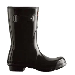 Hunter Women's Original Short Gloss Rain Boots In Black