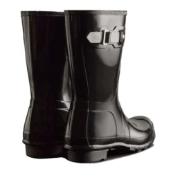 Hunter Women's Original Short Gloss Rain Boots In Black -Getoutside Shoes ht wfs1000rgl 1055 3 1100x