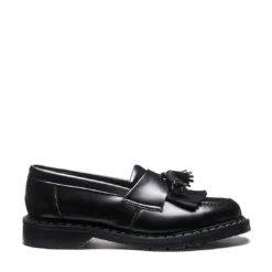Solovair Vegan Tassel Loafer In Black Hi-Shine