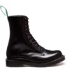 Solovair 11 Eye Derby Boot In Black Hi-Shine