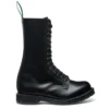 Solovair 14 Eye Derby Boot In Black Hi-Shine