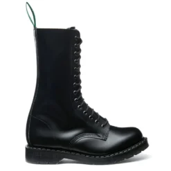 Solovair 14 Eye Derby Boot In Black Hi-Shine