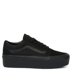 Vans Women's Old Skool Stackform In Suede/Canvas Black/Black